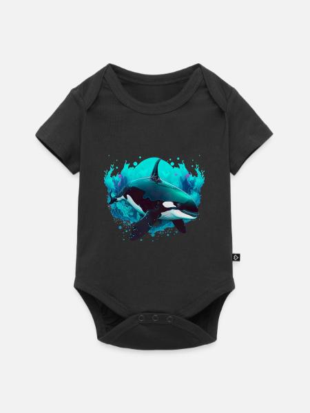 Orca Ozean Wal für einen Orca-Liebhaber und - Baby Premium Kurzarmbody - Schwarz