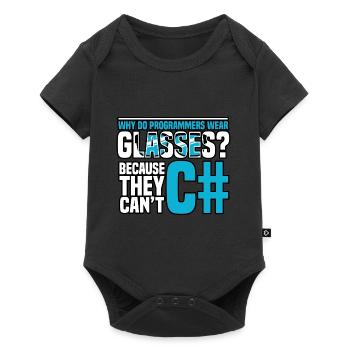 Programming Why do programmers wear glasses - Baby Premium short-sleeve bodysuit - black - Front