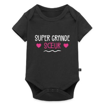 Cadeau De Cœurs Super Meilleure Grande Sœur - Body à manches courtes Premium Bébé - noir - Devant