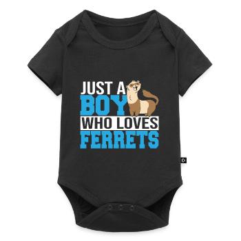 Hommes juste un garçon qui aime les furets Amoureux des animaux Belette - Body à manches courtes Premium Bébé - noir - Devant
