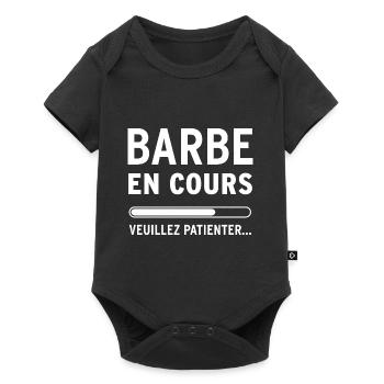 Barbe en cours Veuillez patienter - Body à manches courtes Premium Bébé - noir - Devant