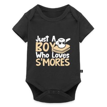 Just A Boy Who Loves Smores Camping Men Dabbing Ma - Baby Premium short-sleeve bodysuit - black - Front