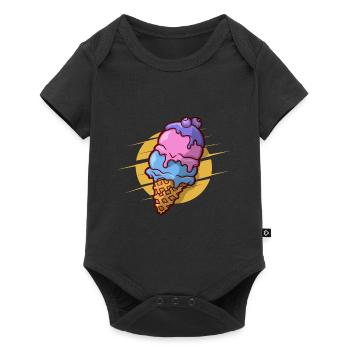 Crème glacée aux bleuets - Body à manches courtes Premium Bébé - noir - Devant