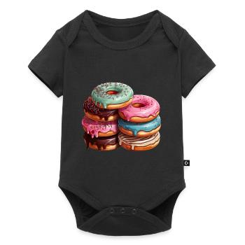 Donut für einen Donut-Liebhaber - Baby Premium Kurzarmbody - Schwarz - Vorne