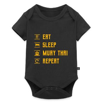 Eat Sleep Muay Thai Repeat - Baby Premium short-sleeve bodysuit - black - Front