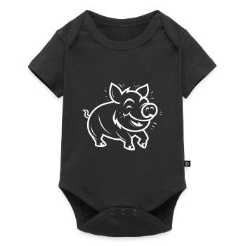 Humour petit sanglier - Body à manches courtes Premium Bébé - noir - Devant