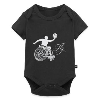 Cadeau de basketball en fauteuil roulant - Body à manches courtes Premium Bébé - noir - Devant