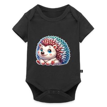 Igel - Baby Premium Kurzarmbody - Schwarz - Vorne
