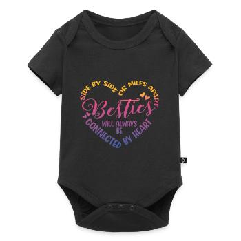 Seite An Seite Oder Meilenweit Auseinander Besties - Baby Premium Kurzarmbody - Schwarz - Vorne