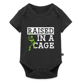 In einem Käfig aufgezogen - Baby Premium Kurzarmbody - Schwarz - Vorne