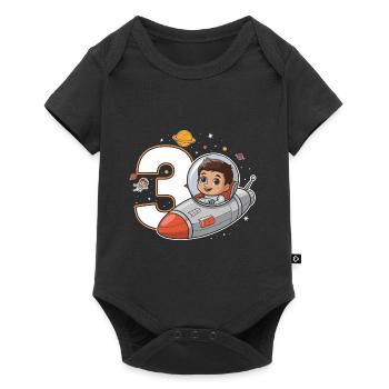 3ème Birrdday Astronaut Space Adventure pour les garçons - Body à manches courtes Premium Bébé - noir - Devant