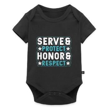 Police Officer Serve Protect Honor And Respect - Baby Premium short-sleeve bodysuit - black - Front
