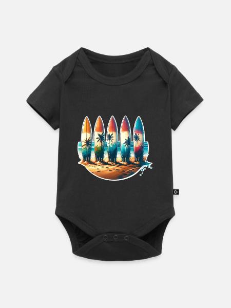 Surfen Surfer - Baby Premium Kurzarmbody - Schwarz
