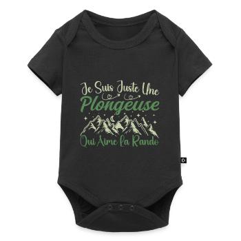 Plongeuse aventurier passionnée de Randonnée - Body à manches courtes Premium Bébé - noir - Devant