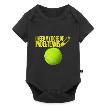Padel Tennis Impfung Spritze Geschenkidee - Baby Premium Kurzarmbody - Schwarz - Vorne