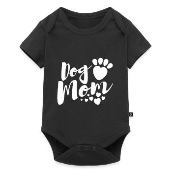 Dog Mom Hunde Motiv - für Hunde Mamas - Baby Premium Kurzarmbody - Schwarz - Vorne