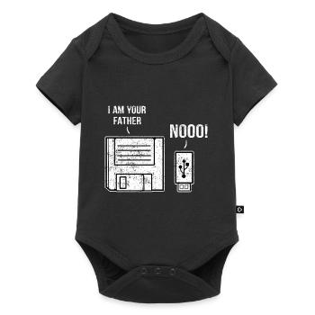 IT Programmierer Im Your Father Diskette - Baby Premium Kurzarmbody - Schwarz - Vorne