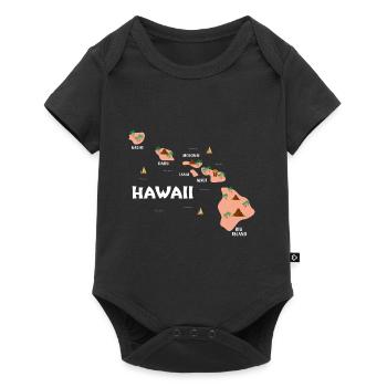 Carte des îles hawaïennes Vintage Souvenir - Body à manches courtes Premium Bébé - noir - Devant