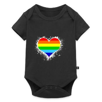 Rainbow Kleidung Regenbogen Mann Pride outfit - Baby Premium Kurzarmbody - Schwarz - Vorne
