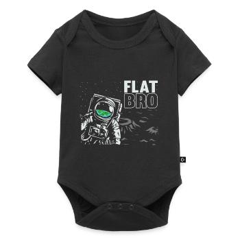 Witzig Astronaut Flache Erde Verschwörungstheorie - Baby Premium Kurzarmbody - Schwarz - Vorne
