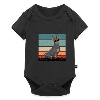 Iconic Rehpinscher Vintage Motif Pinscher Gassi - Baby Premium short-sleeve bodysuit - black - Front
