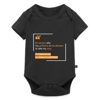 Cat: 2 reasons why my girlfriend - Baby Premium short-sleeve bodysuit - black - Front