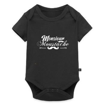 monsieur moustaches, Idée cadeau d'élégance. - Body à manches courtes Premium Bébé - noir - Devant