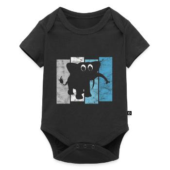 Eléphant éléphant pour enfants - Body à manches courtes Premium Bébé - noir - Devant