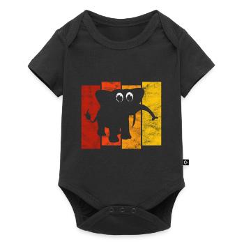 Eléphant éléphant pour enfants - Body à manches courtes Premium Bébé - noir - Devant