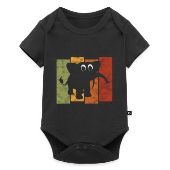 Eléphant éléphant pour enfants - Body à manches courtes Premium Bébé - noir - Devant