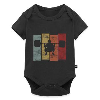 Bodybuilding Bodybuilder GYM Fitnessstudio Retro - Baby Premium short-sleeve bodysuit - black - Front