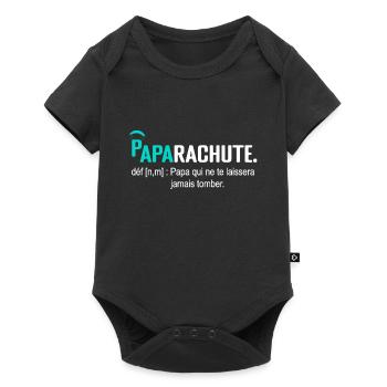 Paparachute gift dad father and daughter Birthday - Baby Premium short-sleeve bodysuit - black - Front