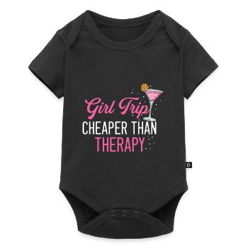 Girls' trip Cheaper than a therapy Sommerurla - Baby Premium short-sleeve bodysuit - black - Front