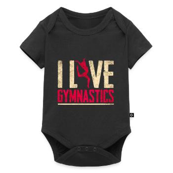 Gymnastic Turnen Gymnastik - Baby Premium Kurzarmbody - Schwarz - Vorne