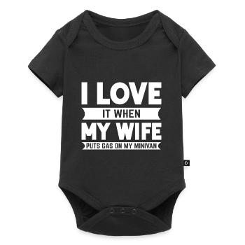 Dads Minivan Daddy Lifestyle Dad Drives Minivan - Baby Premium Kurzarmbody - Schwarz - Vorne