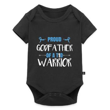 Fier parrain d’un guerrier du DT1 - Body à manches courtes Premium Bébé - noir - Devant