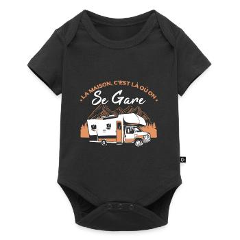 Camping Car Campeur Humour Camping - Body à manches courtes Premium Bébé - noir - Devant