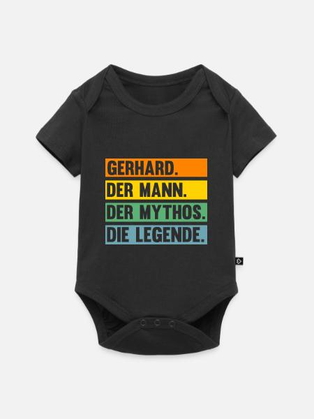 Gerhard - Baby Premium Kurzarmbody - Schwarz