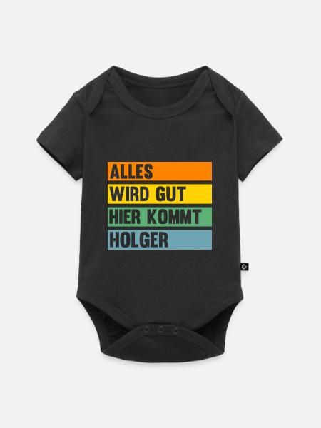 Holger - Baby Premium Kurzarmbody - Schwarz