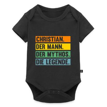 Christian - Baby Premium Kurzarmbody - Schwarz - Vorne