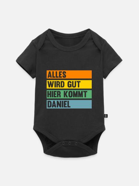 Daniel - Baby Premium Kurzarmbody - Schwarz