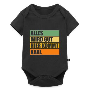 Vorname Name Karl - Baby Premium Kurzarmbody - Schwarz - Vorne