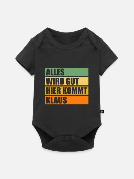 Klaus - Baby Premium Kurzarmbody - Schwarz