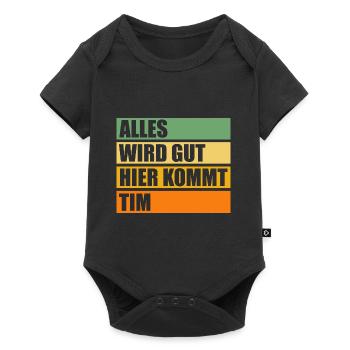 Tim - Baby Premium Kurzarmbody - Schwarz - Vorne