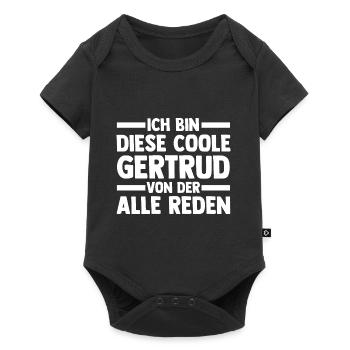 Gertrud - Baby Premium Kurzarmbody - Schwarz - Vorne