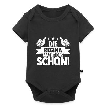 Vorname Regina - Baby Premium Kurzarmbody - Schwarz - Vorne