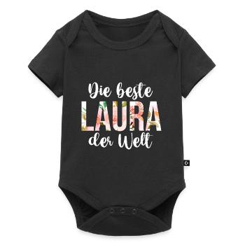 Laura - Baby Premium Kurzarmbody - Schwarz - Vorne