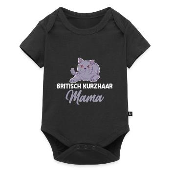 Britisch Kurzhaar Katze - Baby Premium Kurzarmbody - Schwarz - Vorne