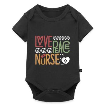 Nurse Love Peace Nurse - Baby Premium short-sleeve bodysuit - black - Front