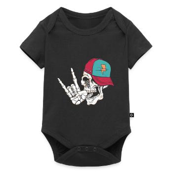 Rock Skull - Baby Premium Kurzarmbody - Schwarz - Vorne